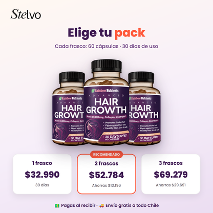 Packs Hair Growth: 1, 2 y 3 frascos