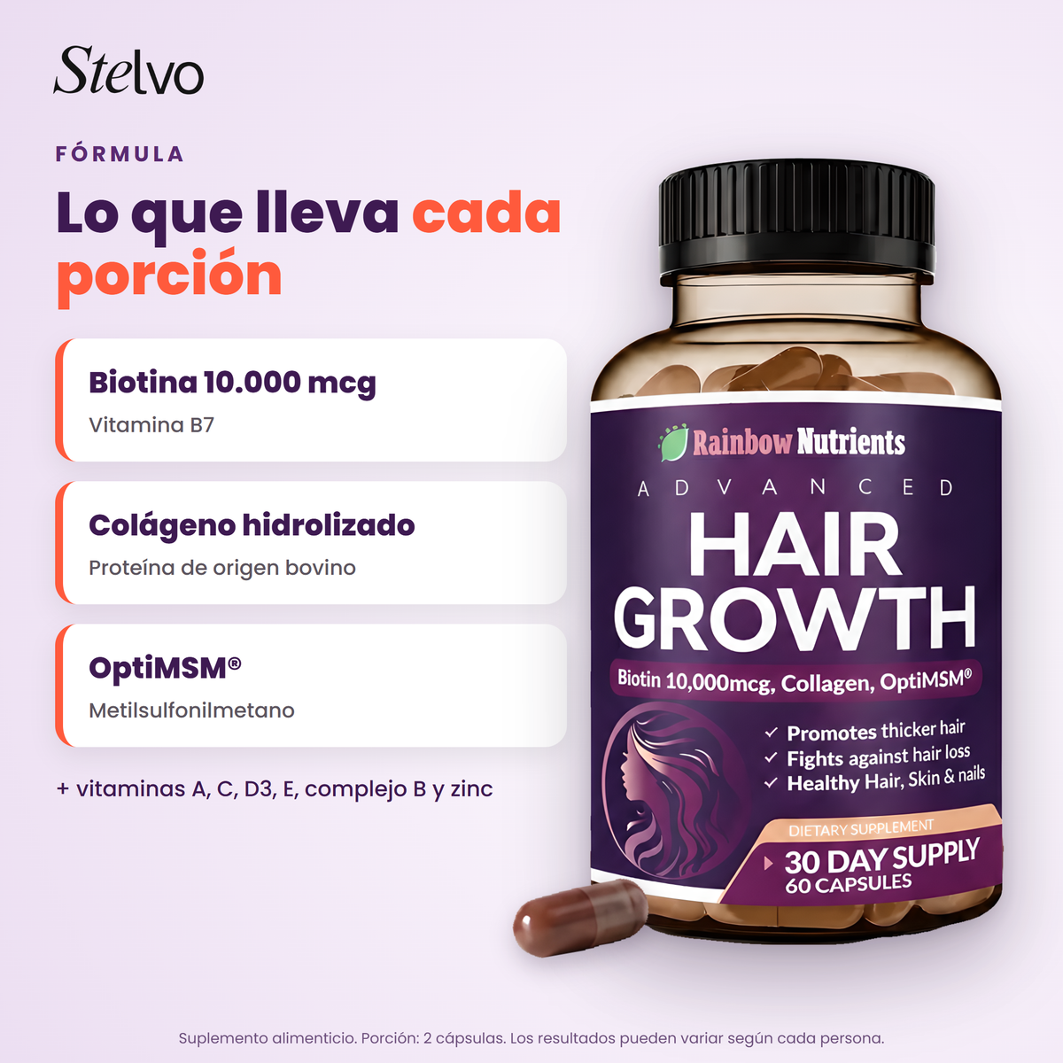 Ingredientes de Hair Growth por porción