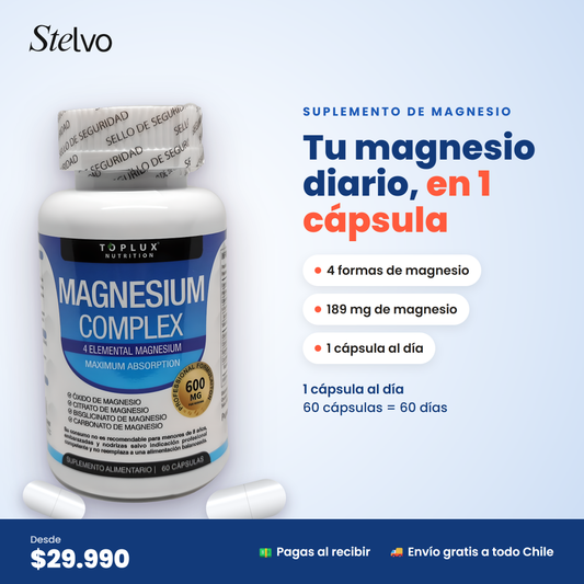 Magnesium Complex 600 mg – 1 cápsula al día